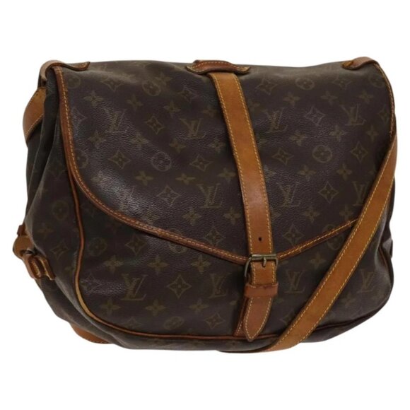 LOUIS VUITTON Monogram Saumur 35 Shoulder Bag M42254 LV Auth 117947